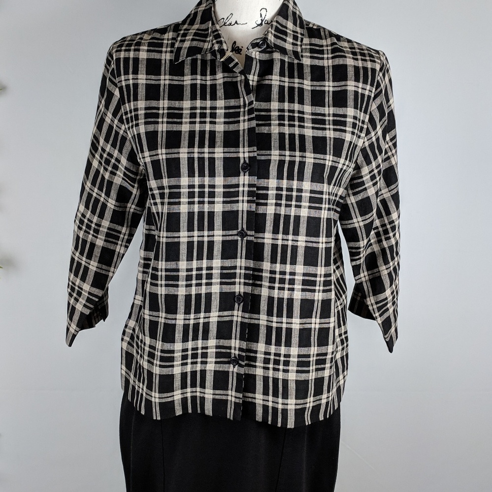 Westbound Petite Women's Casual Plaid Shirt